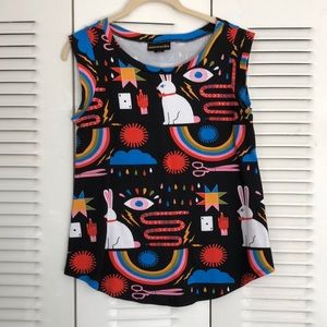 Nooworks size small “magic” print muscle tank